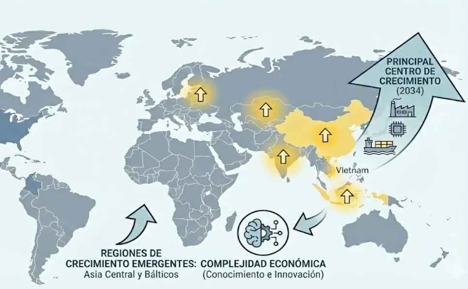 Asia y Europa Oriental: Los nuevos epicentros del crecimiento global para 2034